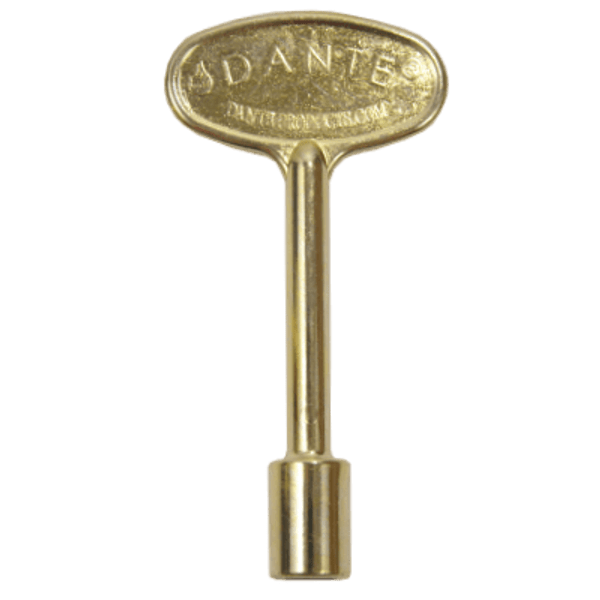 Dante Log Lighter 3" Key | 1/4" & 5/16" Valve Stems | Polished Brass