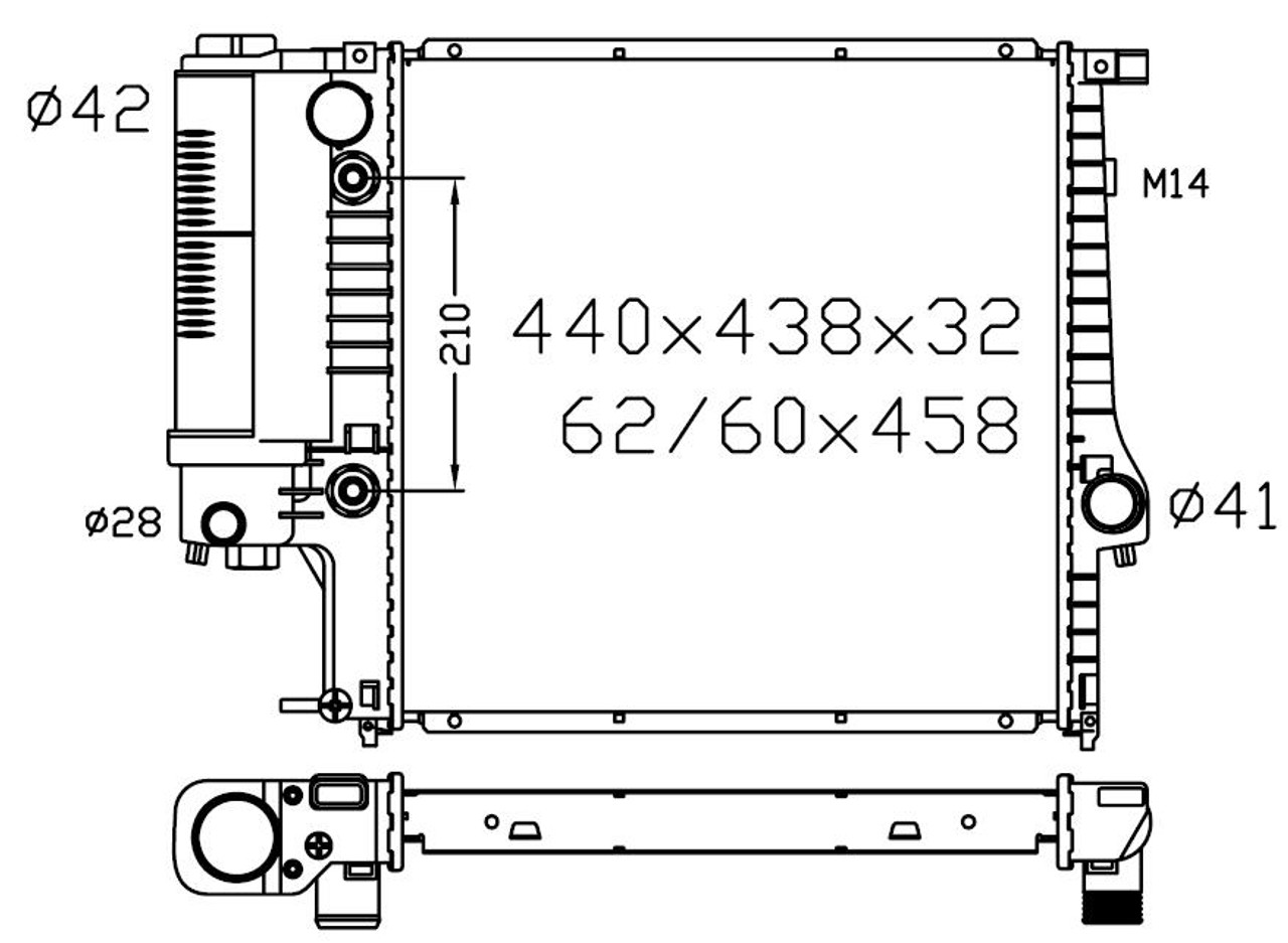 Radiator for BMW 3 series E36 05/91-10/95 Auto Manual 316i 318i Z3 97-02 92 93 94 99