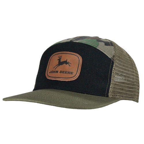 John Deere Camo and Black Trucker Cap