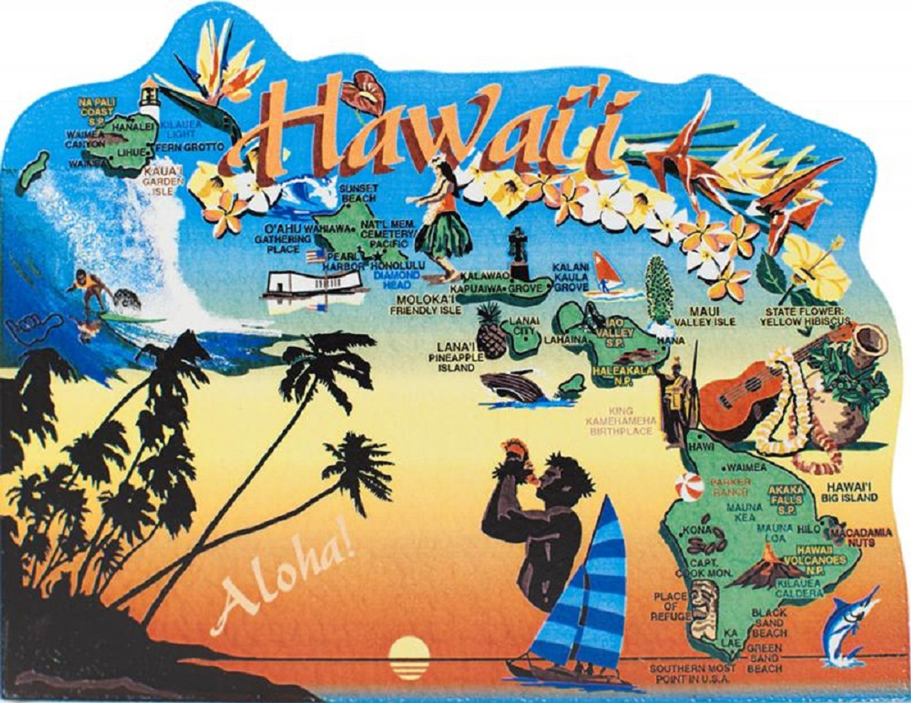 United States Map Hawaii The Aloha State