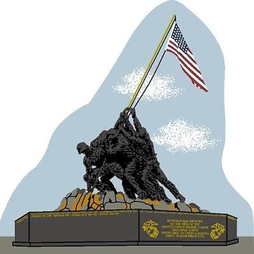 Cat's Meow Village USMC War Memorial Keepsake WWII Flag Iwo Jima #RA746 NEW