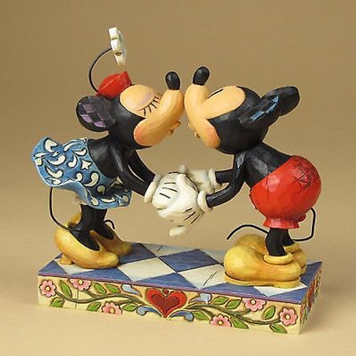 ENESCO Jim Shore Disney Smooch Mickey Kissing Minnie Mouse Figure #4013989 NEW