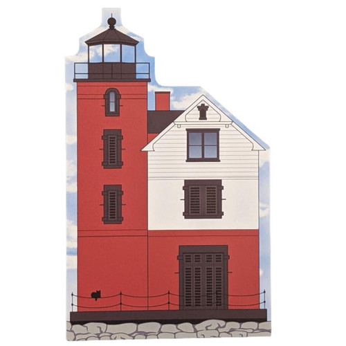 Cat’s Meow Village Round Island Lighthouse Straits of Mackinac Michigan #R1557