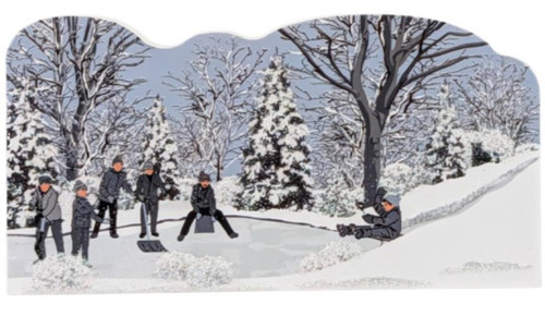 Cat's Meow Village Christmas Wonderful Life Bedford Falls Sledding Scene #25-481