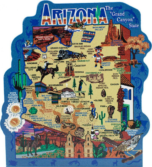 United States Map, Arizona Grand Canyon State