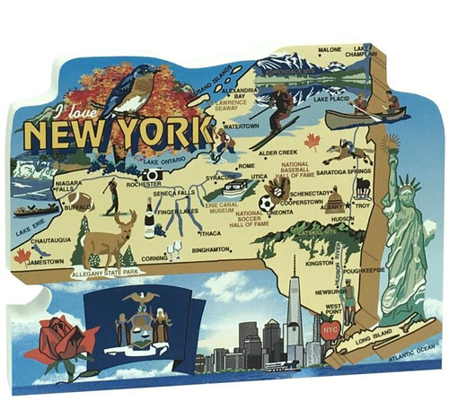 Cat’s Meow Village New York State Map RA678 Empire State NY Decor (RA678)