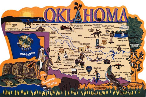 Cat's Meow Village United States Map, Oklahoma Sooner State (RA682)