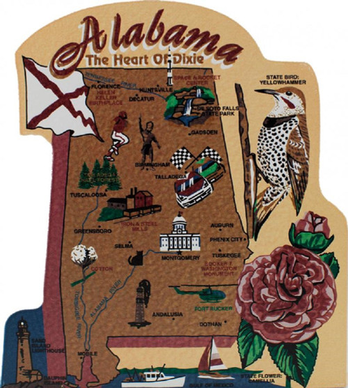 United States Map, Alabama Yellowhammer State