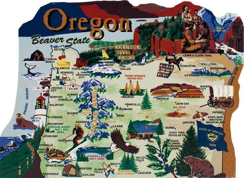 Cat's Meow Village United States Map, Oregon Beaver State (RA683)