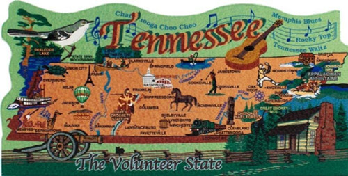 Cat’s Meow Village Tennessee State Map RA688 Volunteer State Decor