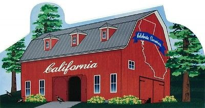 Cat’s Meow Village California State Barn R1196 Quail Poppy Redwood