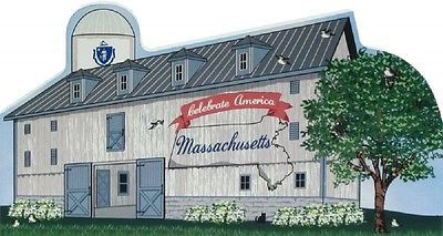 Cat’s Meow Village Massachusetts State Barn R1169 Chickadee Mayflower American Elm