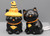 Transpac Ceramic Halloween 4” Black Cat Salt & Pepper Shakers Comisky NEW (TH01410)