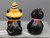 Transpac Ceramic Halloween 4” Black Cat Salt & Pepper Shakers Comisky NEW