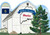Cat’s Meow Village Maine State Barn R1167 Chickadee White Pine Cone White Pine