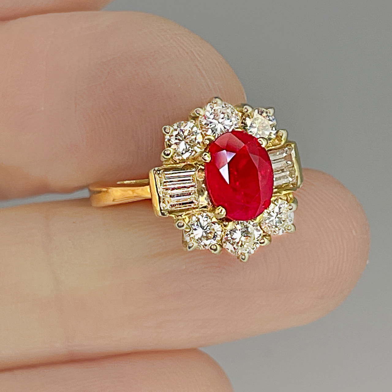 Ruby Diamond Engagement Ring 14K Gold1