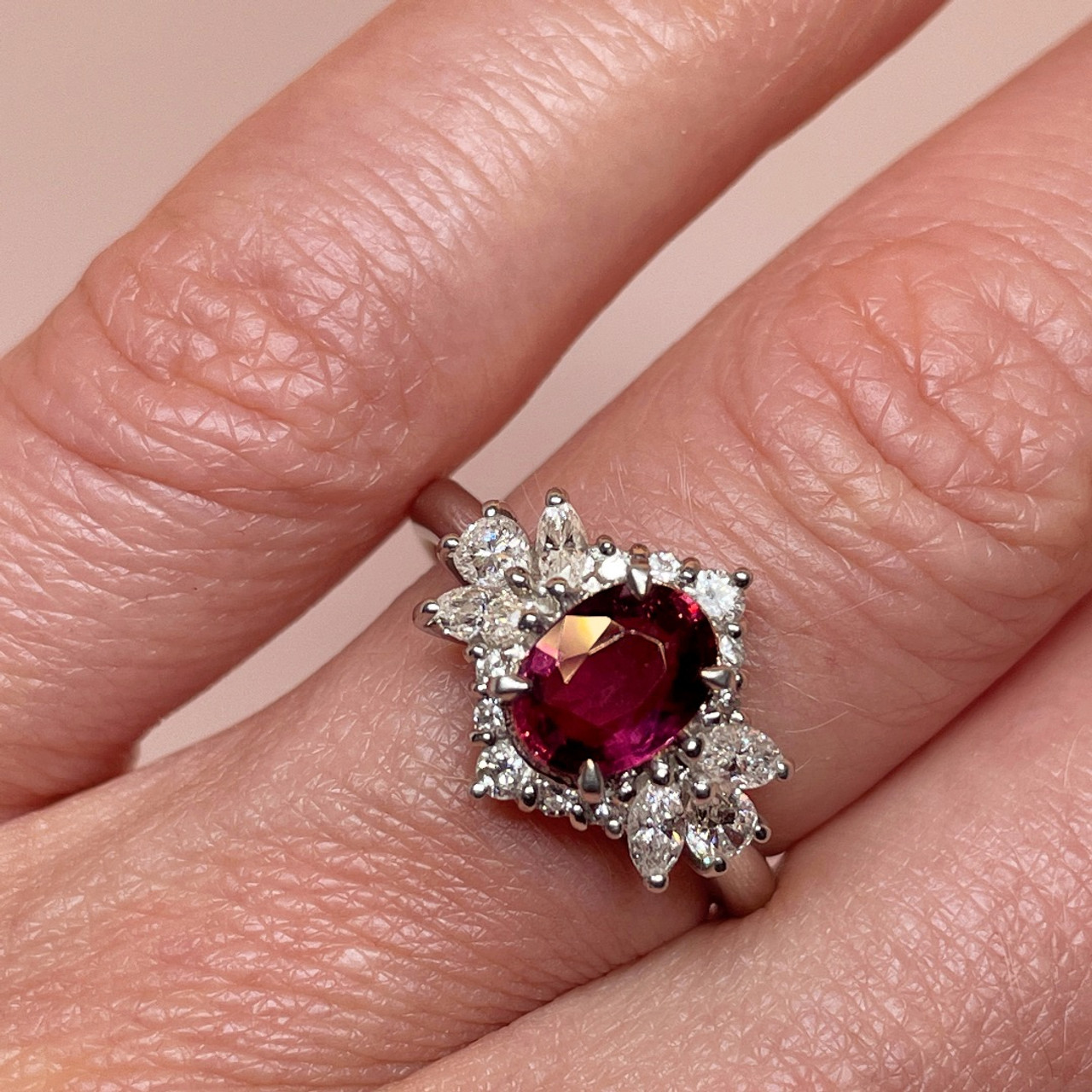 Estate Natural Unheated 2 Carat Ruby Diamond Cocktail Ring – De Maria  Jewelry