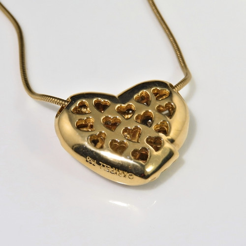 Luxury Diamond Heart Pendant 18K Gold Necklace
