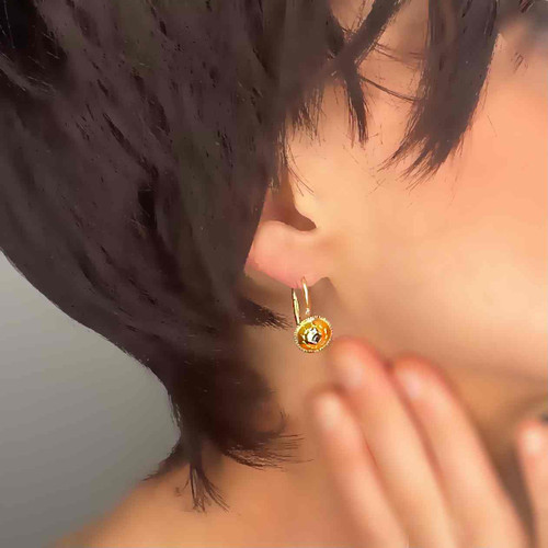 C 1600 AD Renaissance Period Table Cut Diamond 18K Gold Earrings