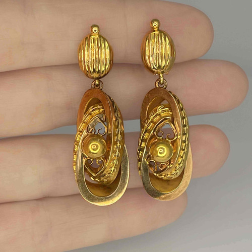 Victorian gold earrings