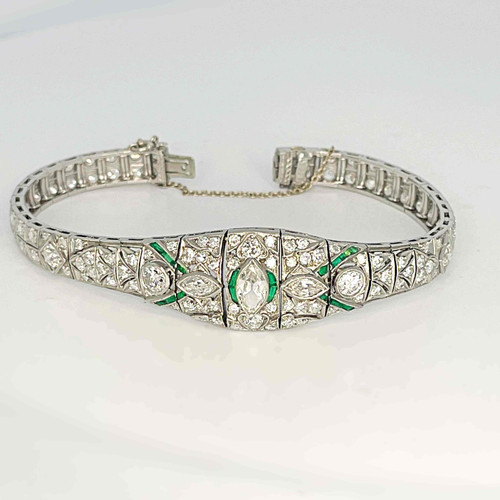 Antique Art Deco Platinum Emerald Diamond Bracelet OPR Jewelry Buy antique and estate jewellery jewelry Sydney Australia. Sydney Antique Jewellery Shops Online Buy antique jewellery online, Buy estate vintage antique jewelry online OPR Jeweller Jeweler Jewelry sydney australia we ship worldwide. CINOA, Australian Antique and Art Dealers Association AA&ADA, National Council of Jewellery Valuers NCJV, Gemmological Association of Australia GAA, Society of Jewellery Historians