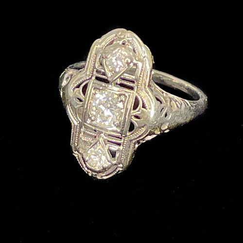 Yesterday today tomorrow ring antique art deco diamond ring OPR Jewelry, buy art deco jewellery online, buy art deco ring online, buy art deco diamond ring online