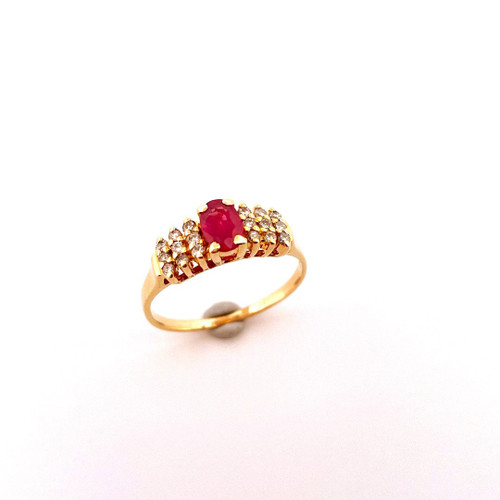 Ruby diamond engagement ring, estate ruby engagement ring, ruby anniversary ring, vintage ruby diamond jewelry rings. 14K Gold OPR Jewelry
