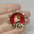 Victorian Rose Diamond Enamel Portrait Miniature Brooch Pin 18K Gold 19th Century 1800s