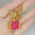 Burmese ruby cat pin 18K gold 1950s