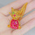 Burmese ruby cat pin 18K gold 1950s
