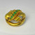 Georgian Biedermeier Emerald Yellow Gold Brooch 15K