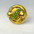 Georgian Biedermeier Emerald Yellow Gold Brooch 15K