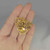 Mid Century Modernist Pearl Gold Brooch 8K German Germany