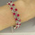 Unheated Ruby Bracelet Diamond 14K Gold Tennis Bracelet