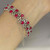 Unheated Ruby Bracelet Diamond 14K Gold Tennis Bracelet