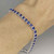 Unheated  Blue Sapphire Diamond Tennis Bracelet 14K White Gold