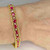 One of a Kind Unheated Ruby Diamond Tennis Eternity Bracelet in 14K Gold