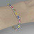 Fancy Multicolor Unheated Sapphire Diamond Tennis Bracelet Yellow Green Blue Padparadscha