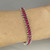 Unique Unheated Ruby Diamond Tennis Bracelet 18K White Gold