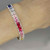 Rainbow Sapphire Diamond Tennis Bracelet 14K White Gold