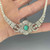 OOAK Natural Turquoise Diamond Necklace 14K White Gold