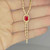 Emerald Cut Ruby Diamond Necklace 14K Gold Pendant Fringe