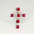 Dazzling Unheated Bright Red Ruby Diamond Cross 18K White Gold