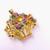 OOAK Art Deco 18K Gold Precious Gemstone Giardinetto Brooch Pendant