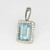Aquamarine Diamond Pendant 14K White Gold