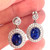 Cornflower Blue Sapphire Diamond Drop Earrings OPR Jewelry kashmir sapphires