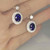 exceptional cornflower blue sapphire diamond 18K gold earrings