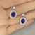 Unheated Cornflower Blue Sapphire Diamond Drop Earrings