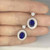 exceptional cornflower blue sapphire diamond 18K gold earrings