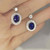 exceptional cornflower blue sapphire diamond 18K gold earrings